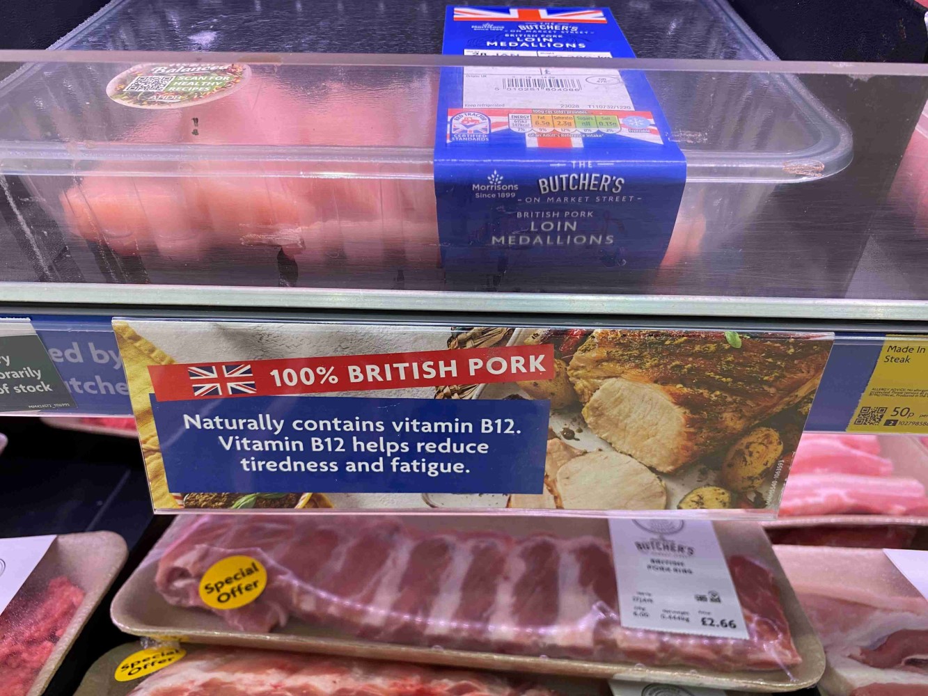 Morrisons shelf barker for British Pork